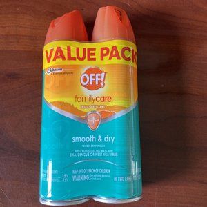 OFF! Family Care Insect Mosquito Repellent Spray w/ Deet Smooth&Dry Value pk 4oz